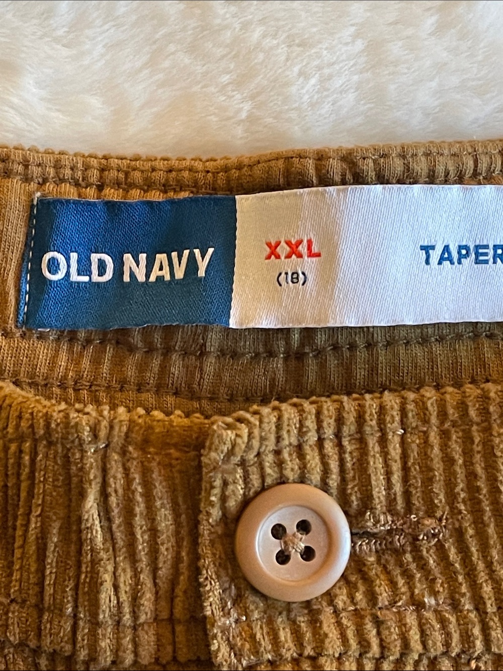 Old Navy Brown Corduroy Boys Pants with Elastic Waist SZ 18 - Picture 4 of 5
